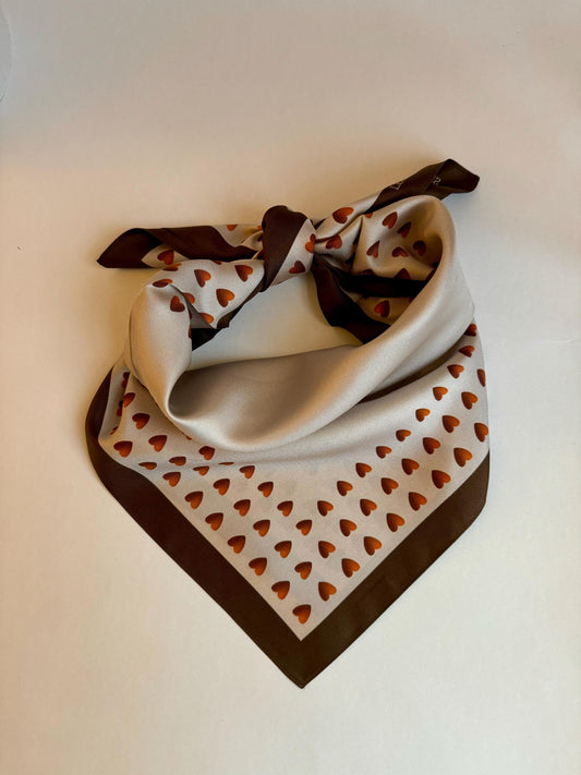 Minimalist Love, 65 cm Silk Twill Square Scarf
