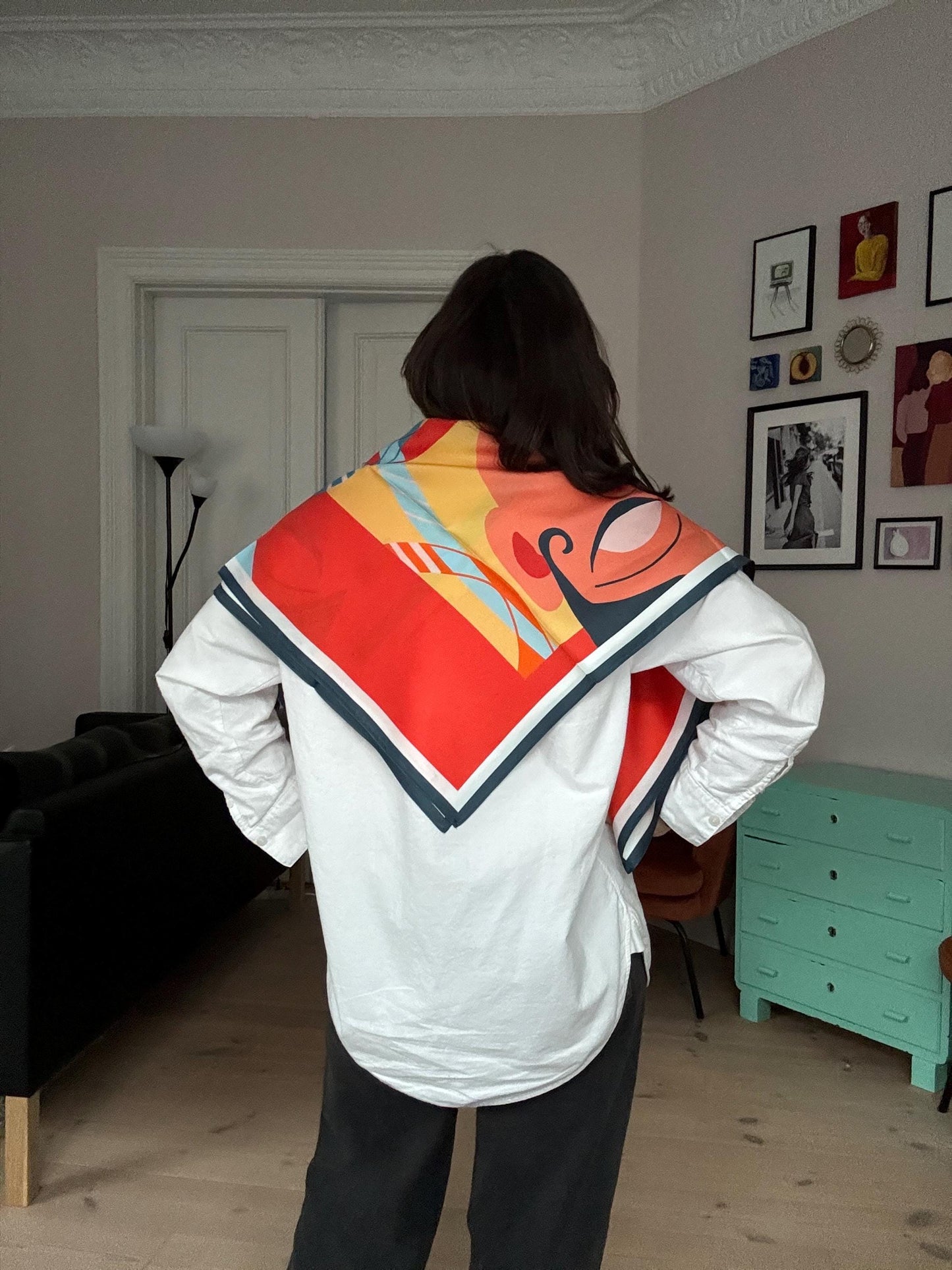 Riviera, 90 cm Square Silk Scarf