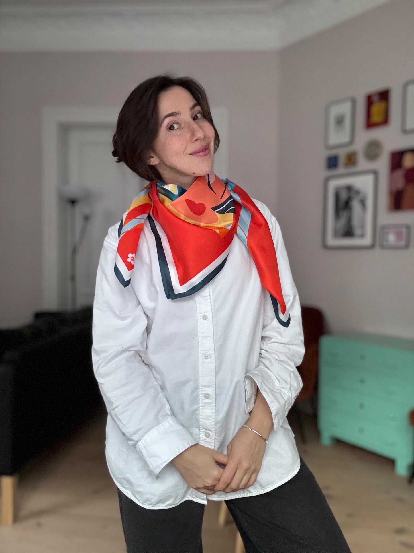 Riviera, 90 cm Square Silk Scarf