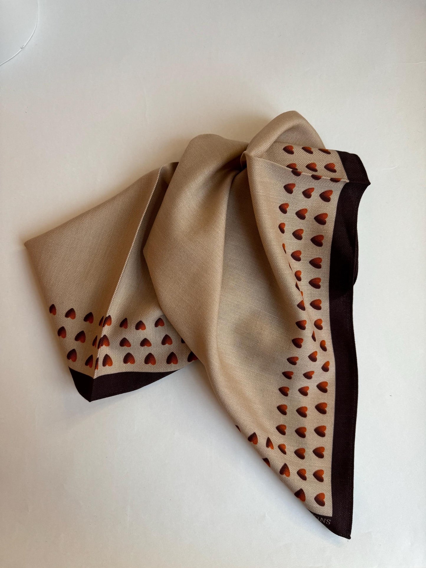 Minimalist love, 65 cm Square Silk-Wool Scarf