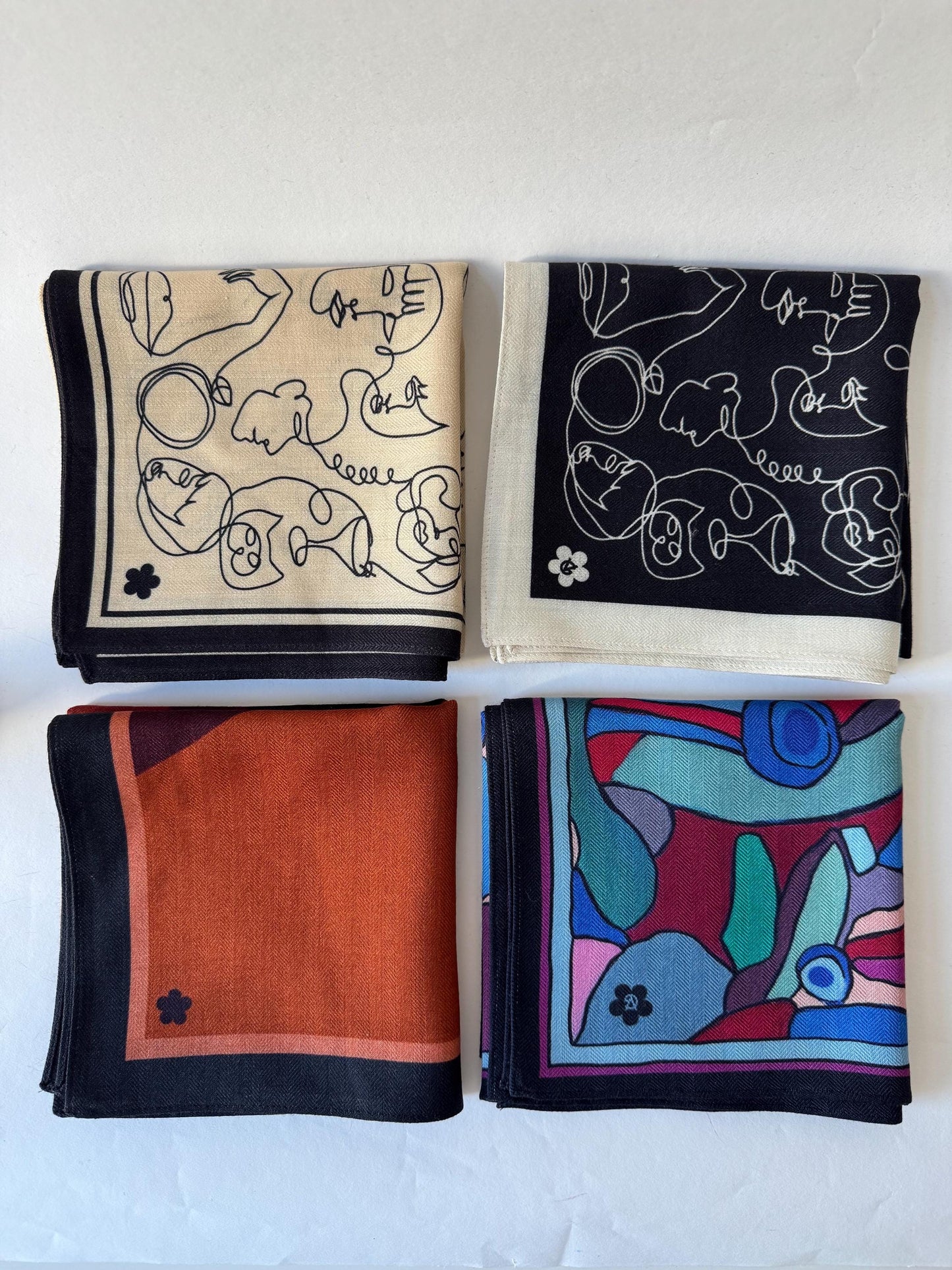 Gossip, 65 cm Square Silk-Wool Scarf