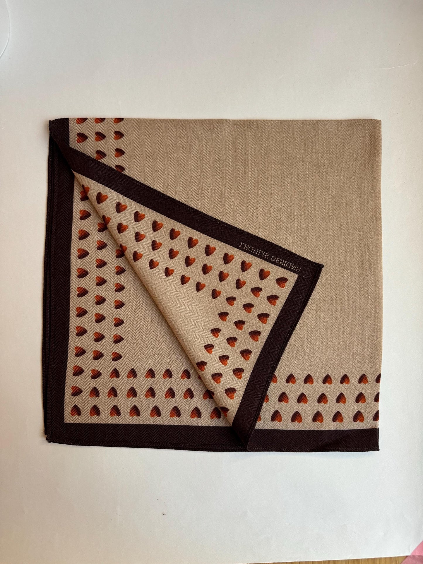 Minimalist love, 65 cm Square Silk-Wool Scarf
