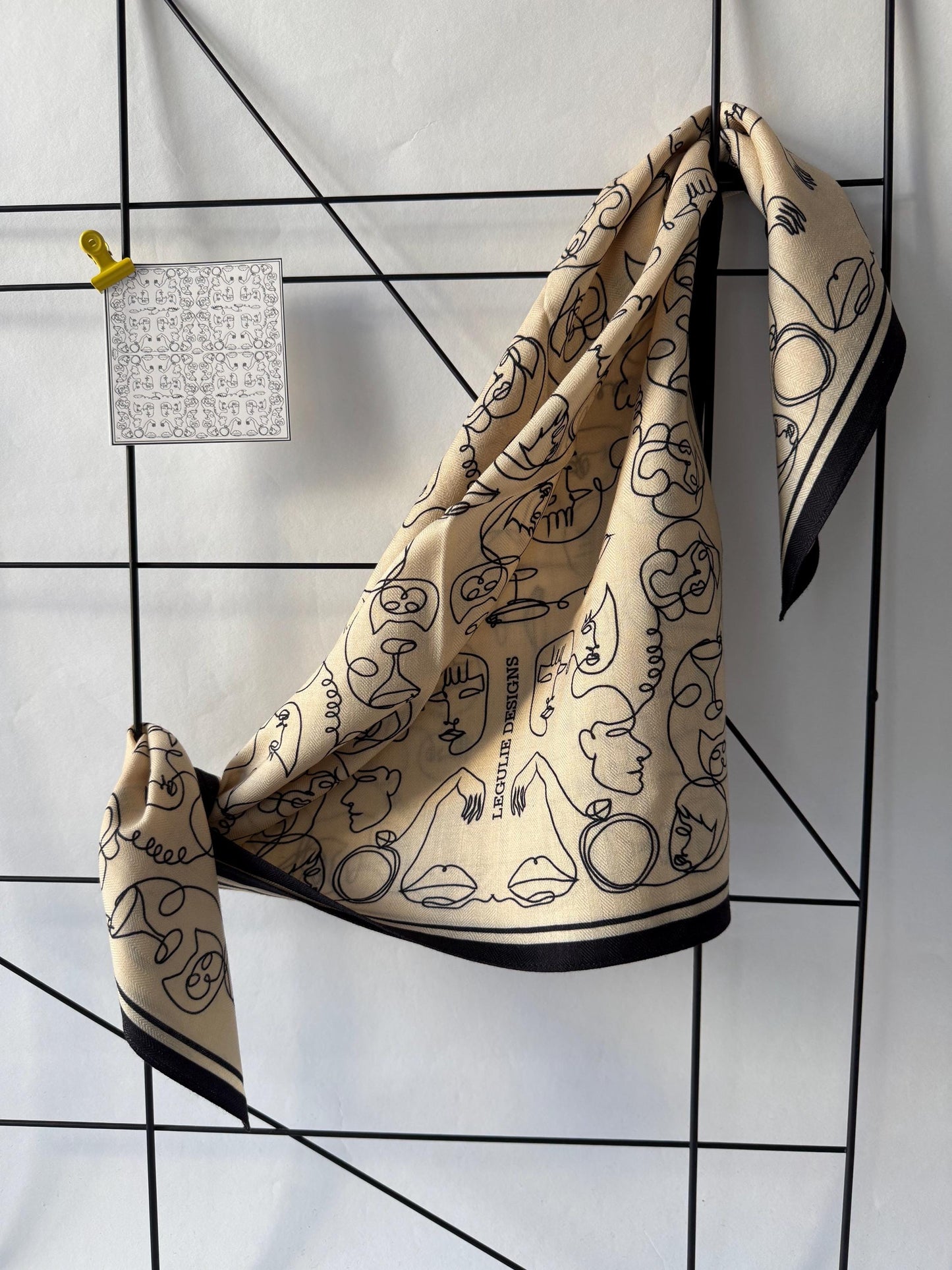 Gossip, 65 cm Square Silk-Wool Scarf