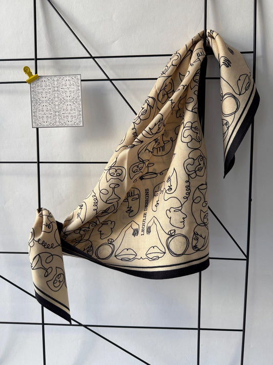 Gossip, 65 cm Square Silk-Wool Scarf